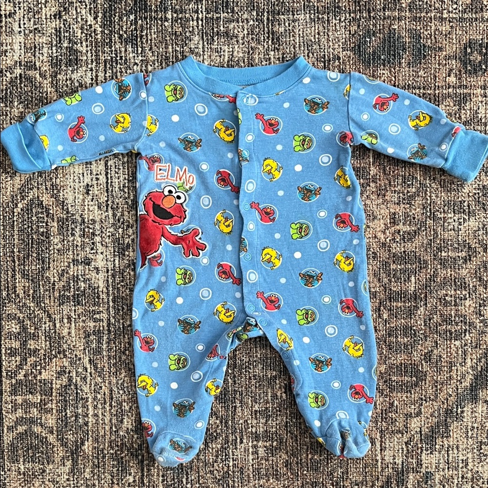 Sesame Street Elmo Blue Footie Pajamas
